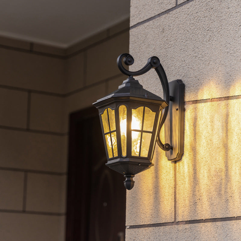 Traditional Farmhouse Lantern Aluminum Wall Sconce