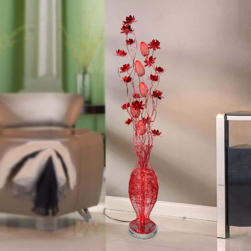 European Vase Flower Aluminum LED Floor Lamp