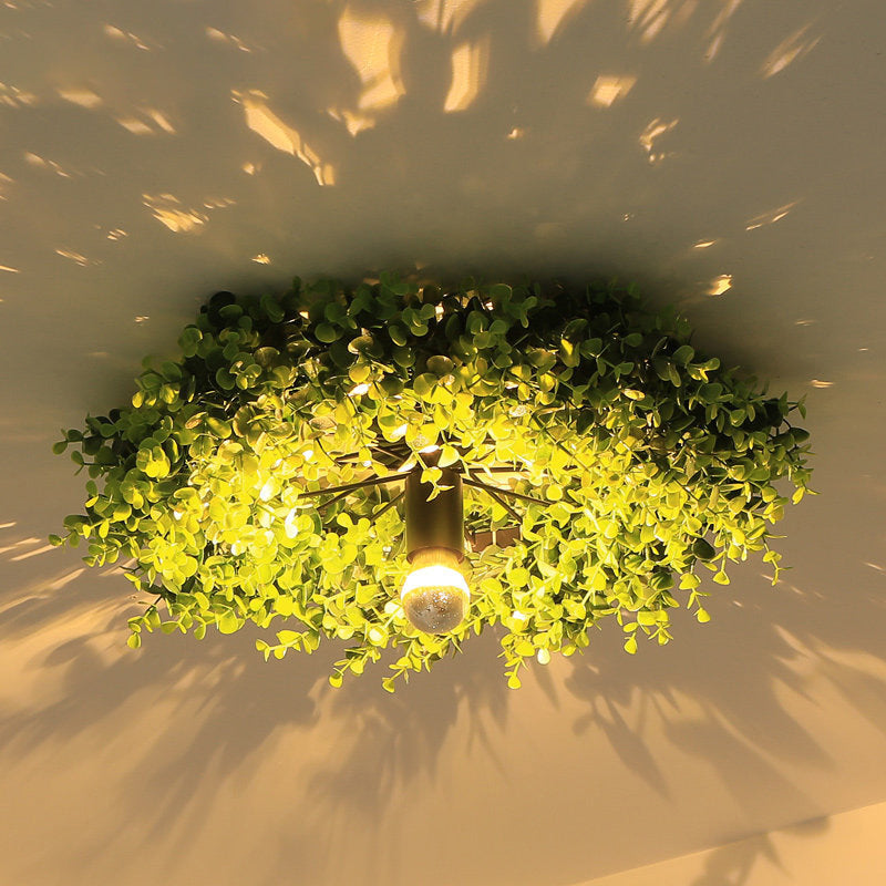 Green Plant Flush Mount Light