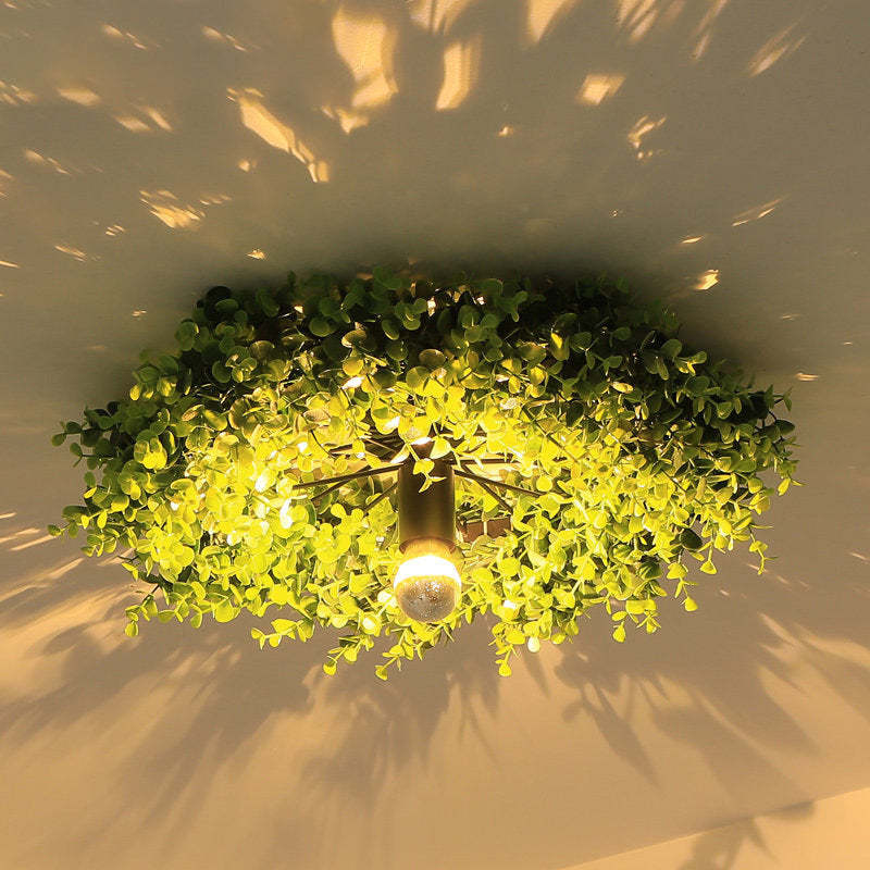 Green Plant Flush Mount Light