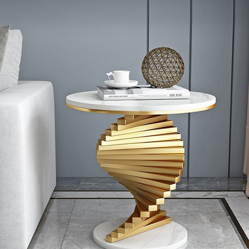 Scandinavian Stepped Marble Metal Coffee Table