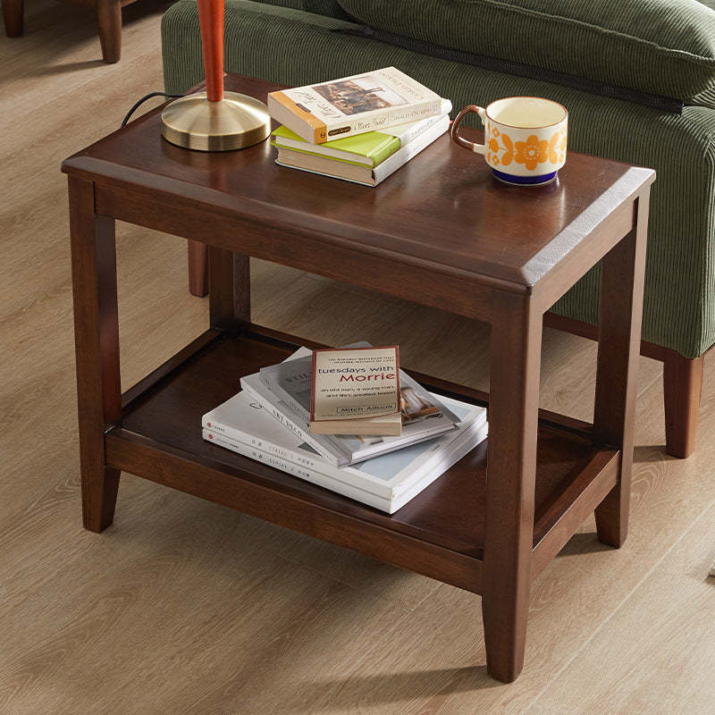 Chinese Oval Wood 2-Tier Tea Table