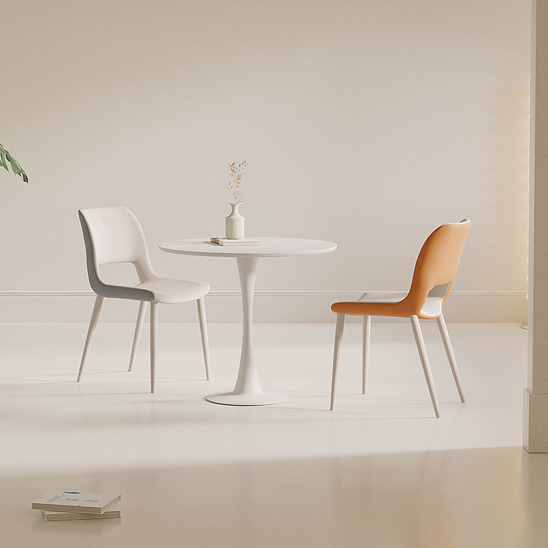 Minimalist Cat Scratch Leather Square Dining Chair