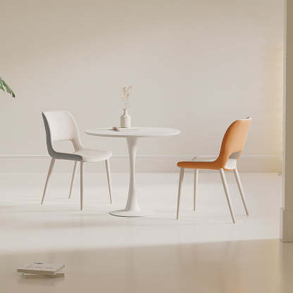 Minimalist Cat Scratch Leather Square Dining Chair