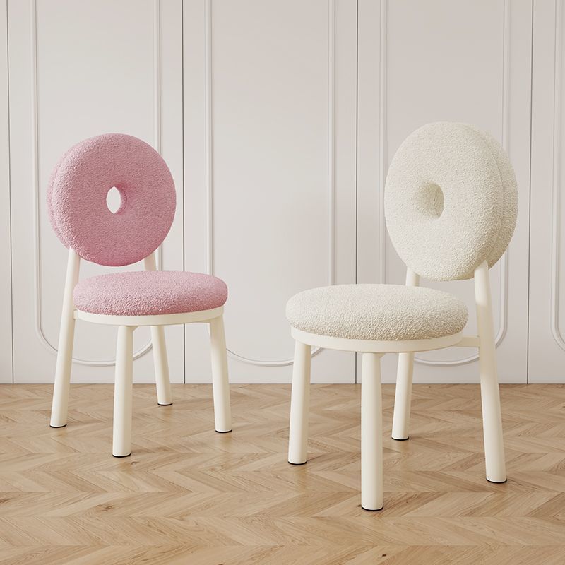 Nordic Lambswool Steel Round Dining Chair