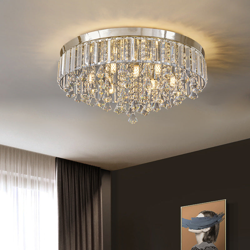 Luxury 9-light beads black flush mount lighting — Brushed Gold / 6-Light / 220V-240V (UK/AU)