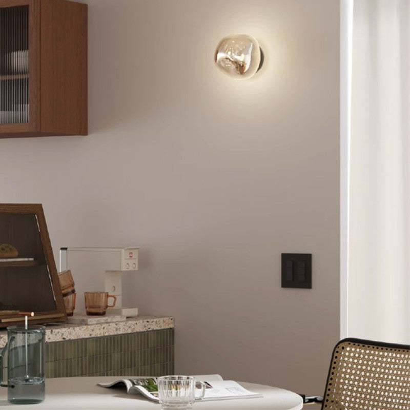Minimalist Irregular Spherical Glass Wall Sconce