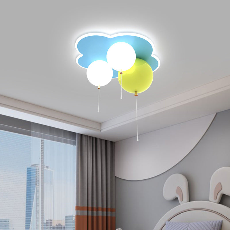 Art Deco Balloon Flower Acrylic Iron LED Flush Light