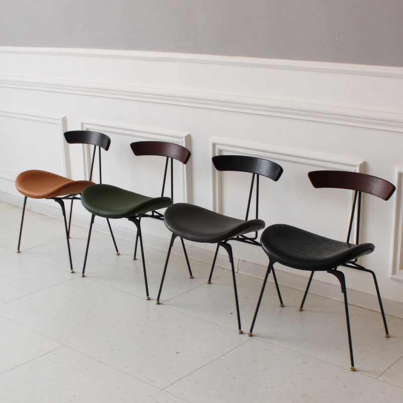 Industrial Ant Arch Wood Leather Dining Chair