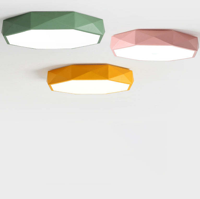 Nordic Macaron Diamond Iron Acrylic LED Flush Light