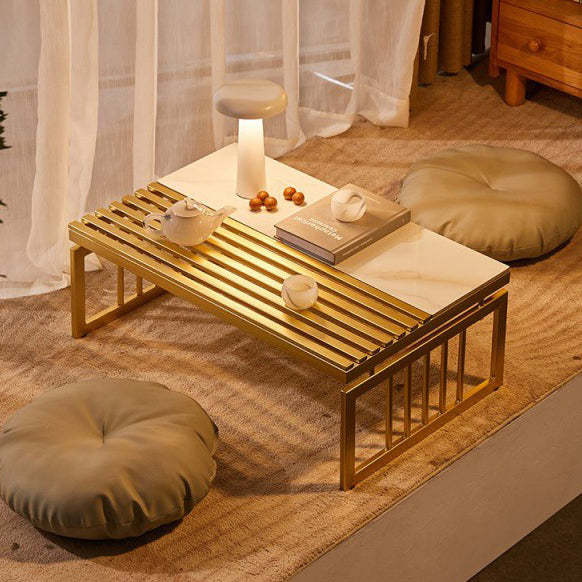 Japanese Sintered Stone Metal Coffee Table