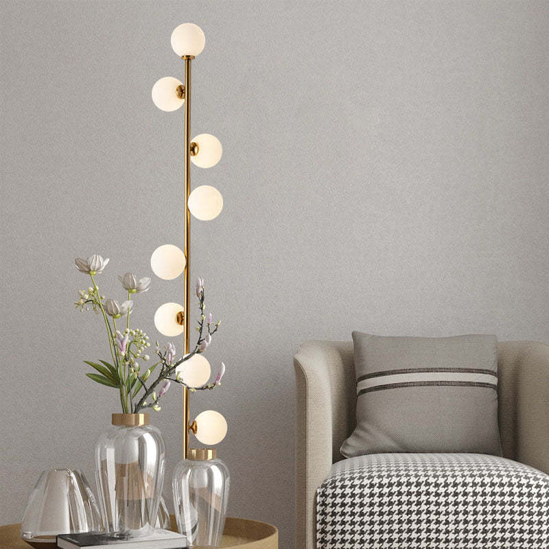 Scandinavian Cylindrical Metal Glass 9-Light Floor Lamp
