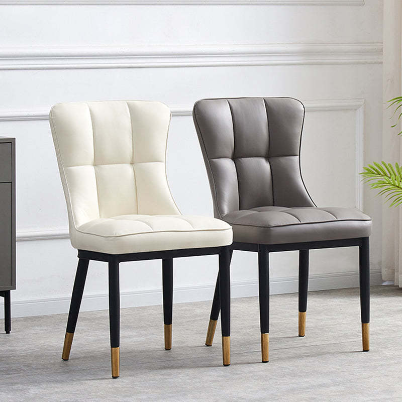 Nordic Lattice Leather Steel Dining Chair