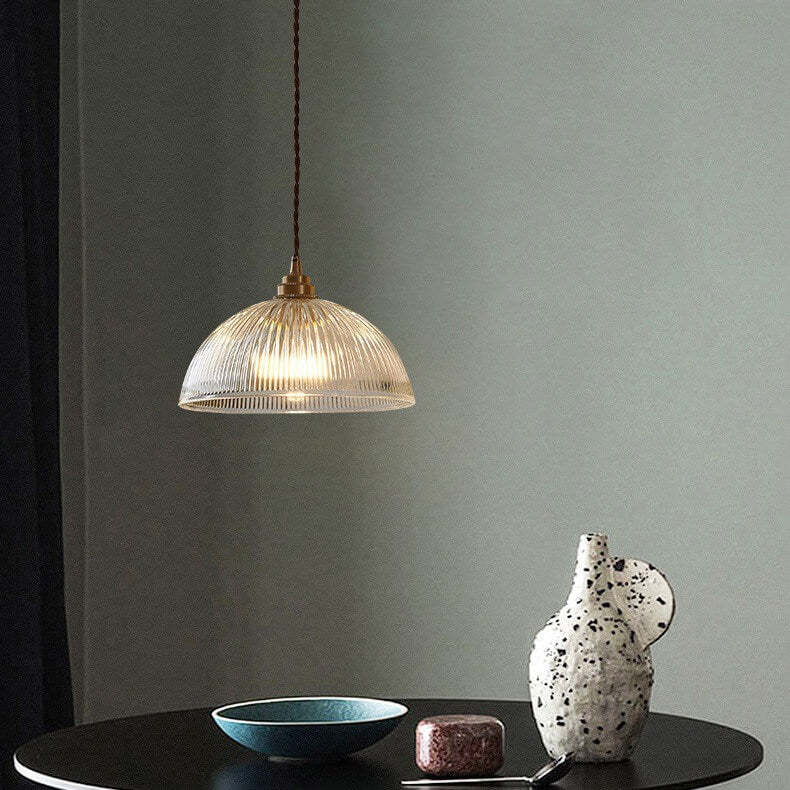 Modern Clear Glass Dome Pot Lid Pendant
