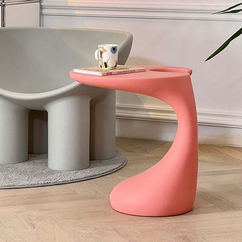 Contemporary C-Shape Coffee Table — Blue