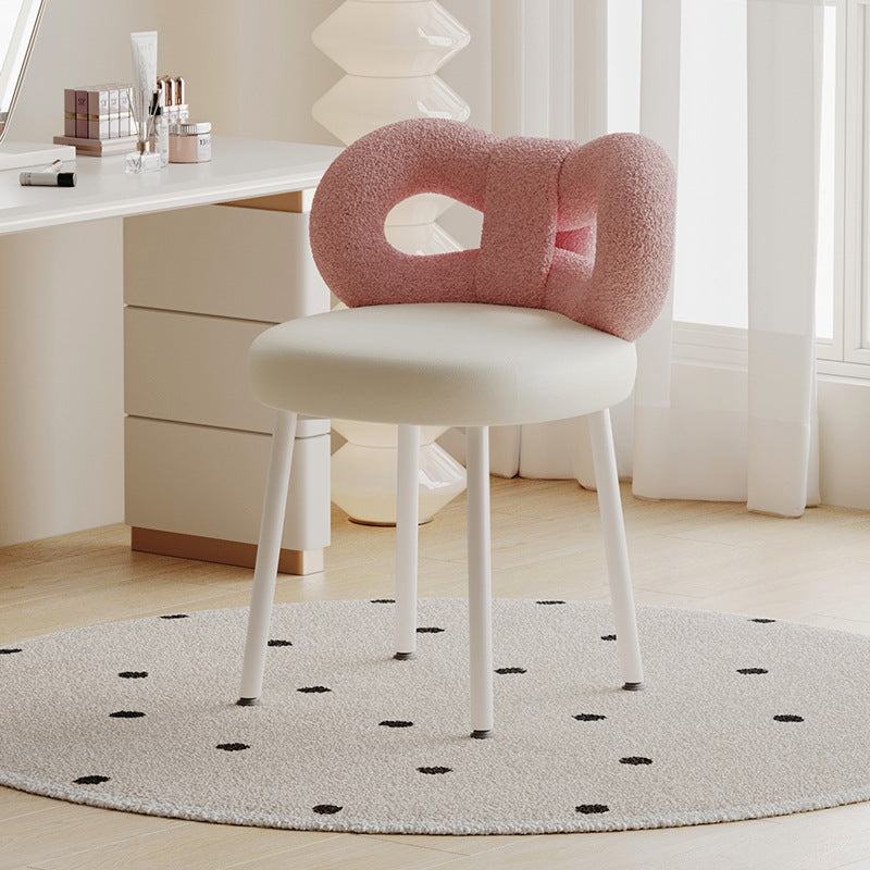 Modern Art Deco Butterfly Leather Iron Vanity Stool