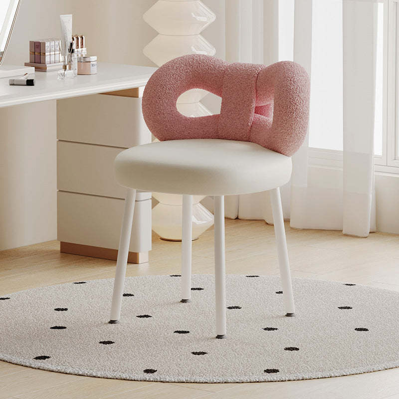 Modern Art Deco Butterfly Leather Iron Vanity Stool
