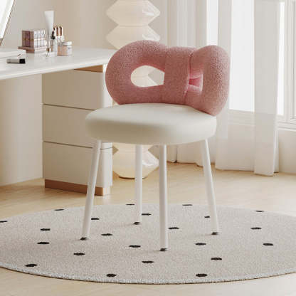 Modern Art Deco Butterfly Leather Iron Vanity Stool