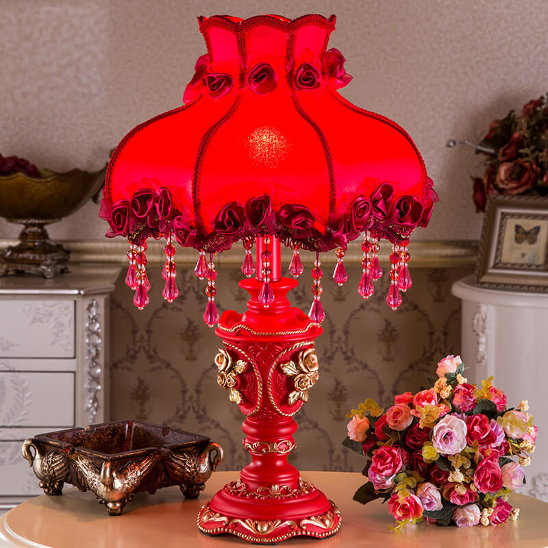 Modern wedding tassel table lamps in resin — Push Button Switch / 220V-240V (UK/AU)
