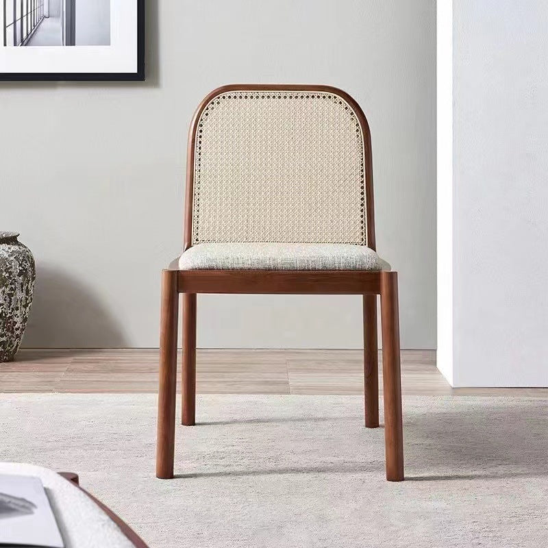 Chinese Woven Wood Fabric Dining Chair