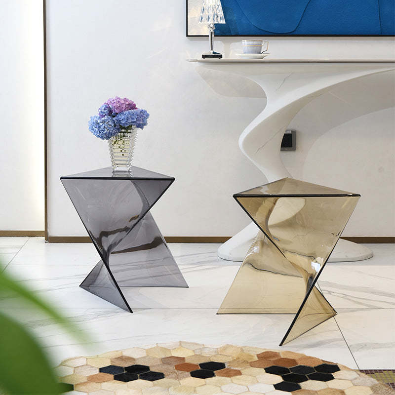 Minimalist Irregular Triangle Plastic End Table