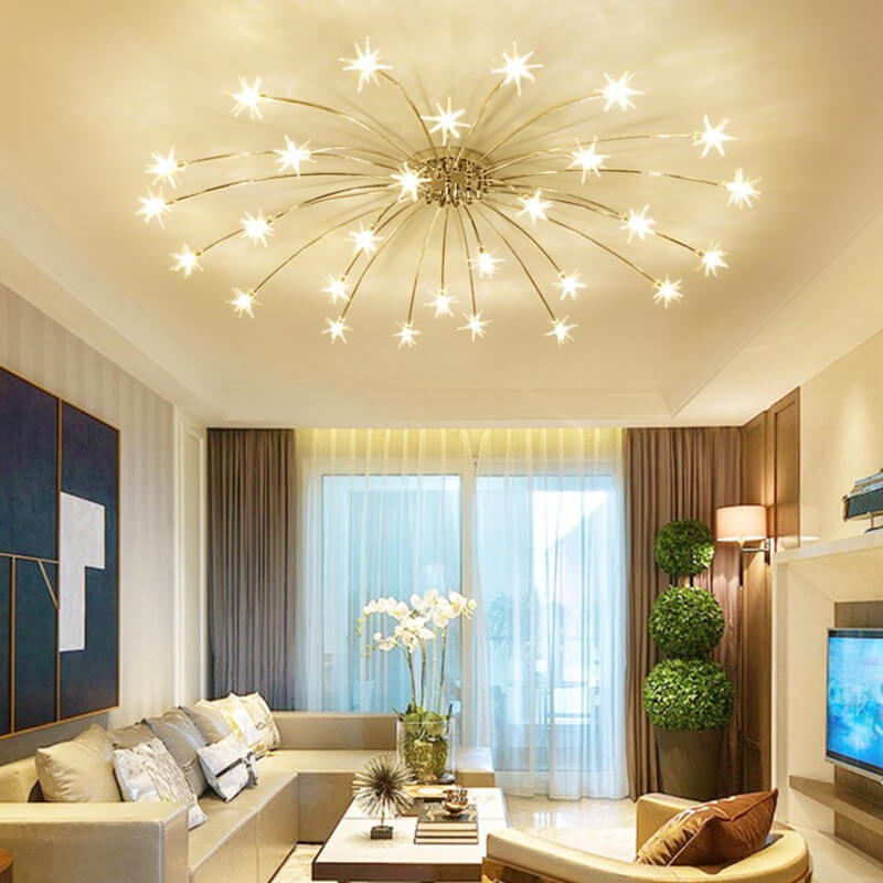 Full Of Stars Iron Flush Ceiling Light