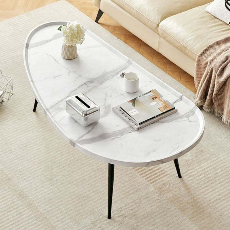 Scandinavian Oval Mango Wood Iron Coffee Table