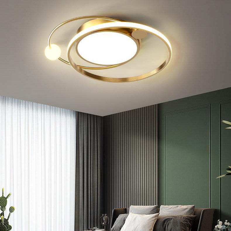 Minimalist Circle Iron Acrylic LED Flush Mount Light