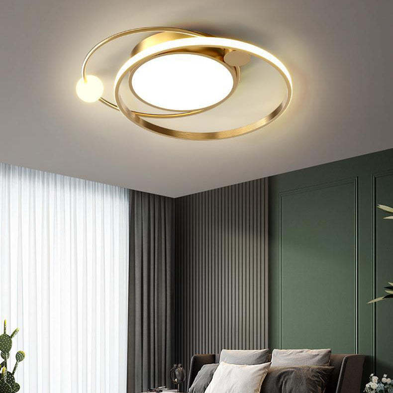 Minimalist Circle Iron Acrylic LED Flush Mount Light