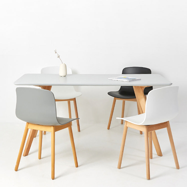 Nordic Curved Wood Dining Chair — White