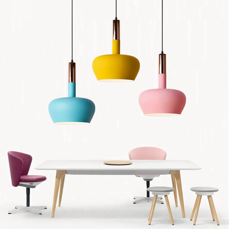 Nordic Macaron Aluminum Dome Bottle Pendant Light