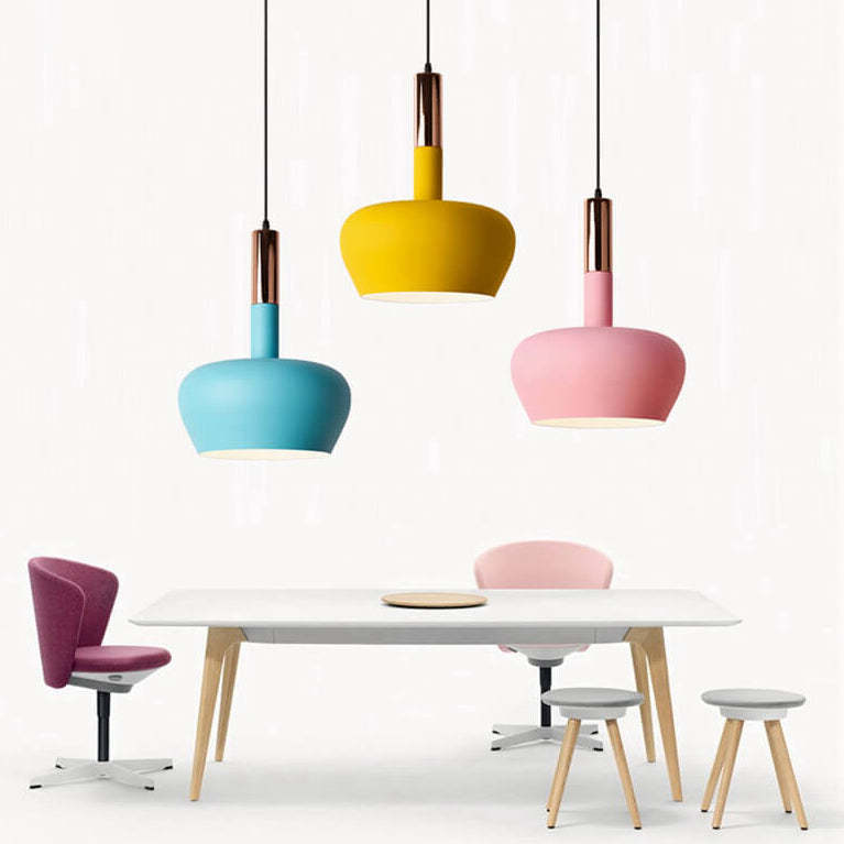 Nordic Macaron Aluminum Dome Bottle Pendant Light