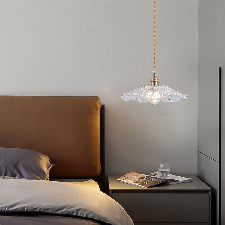 Nordic flower clear pendant lighting in brass — 220V-240V (UK/AU