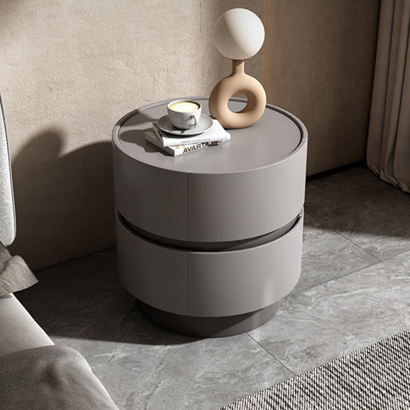 Minimalist Cylinder Wood 2-Drawer Nightstand