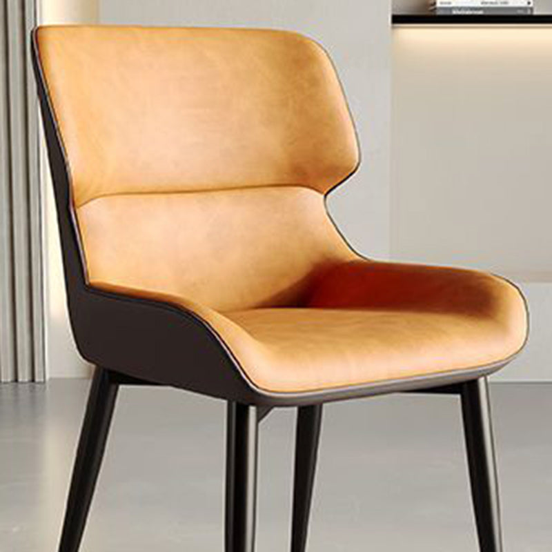 Scandinavian Leather Steel Vein Dining Chair