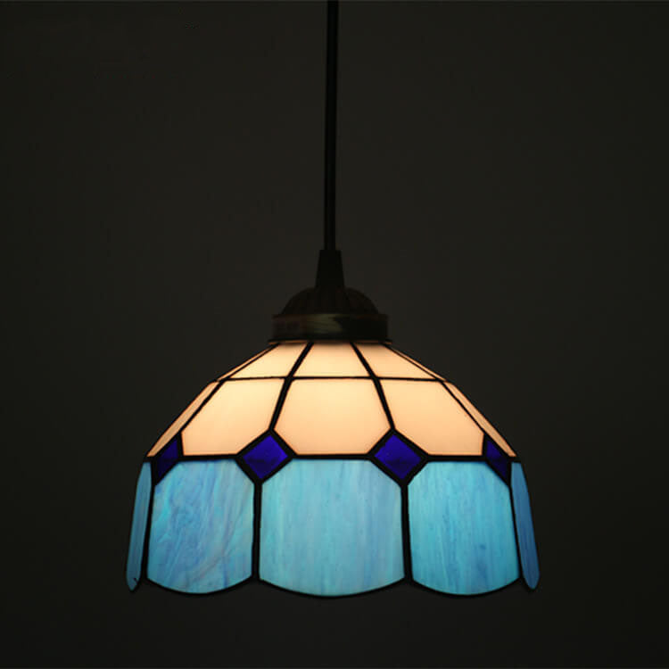 Tiffany European Stained Glass Dome Pendant Light — Red / 220V-240V For UK/AU