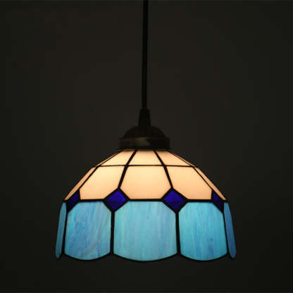 Tiffany European Stained Glass Dome Pendant Light — Red / 220V-240V For UK/AU