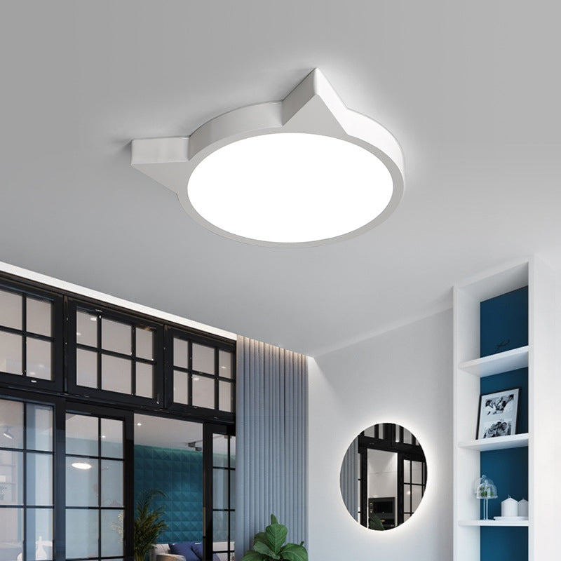 Nordic Macaron Cat LED Kids Flush Mount Light