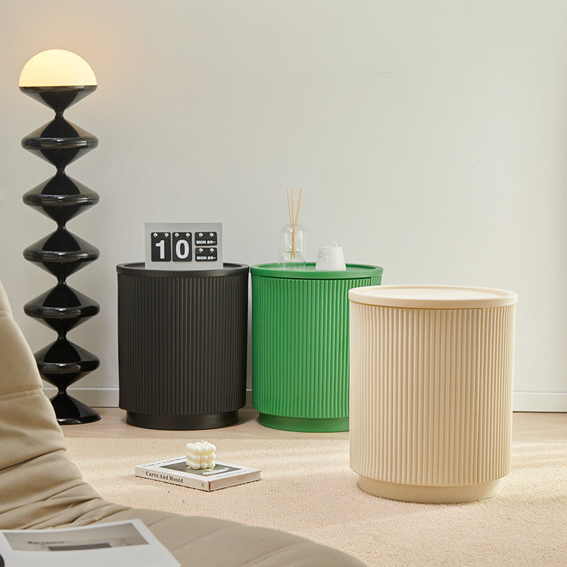 Minimalist Cylinder Plastic Nightstand