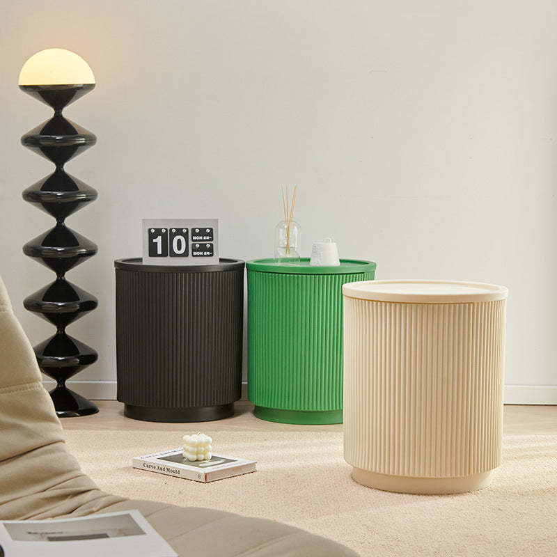 Minimalist Cylinder Plastic Nightstand