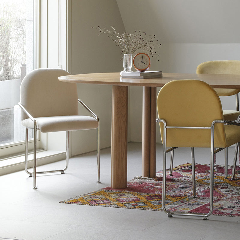 Nordic Velvet Steel Armchair