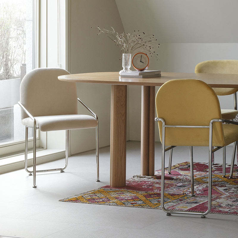 Nordic Velvet Steel Armchair