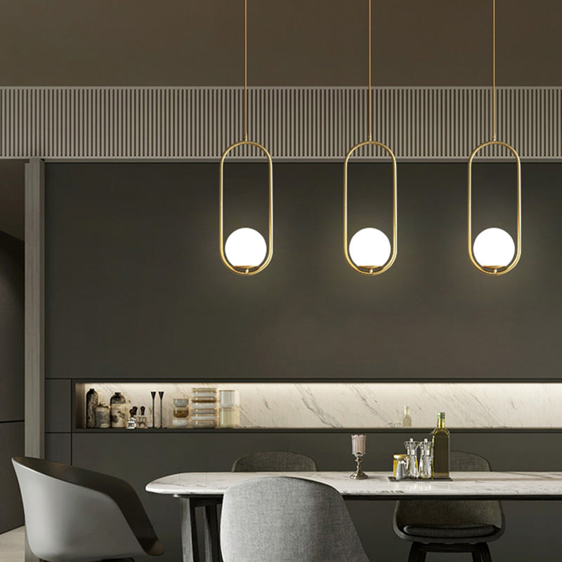 Modern Minimalist Oval Glass Orb Pendant