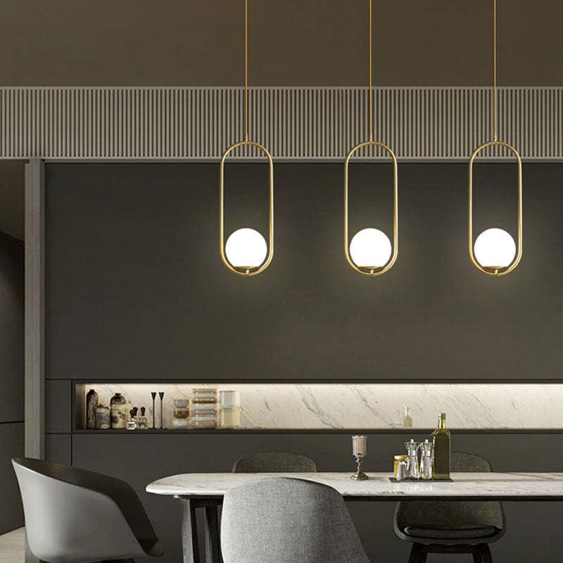 Modern Minimalist Oval Glass Orb Pendant
