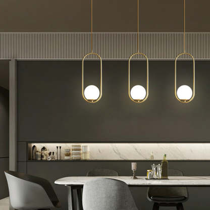 Modern Minimalist Oval Glass Orb Pendant