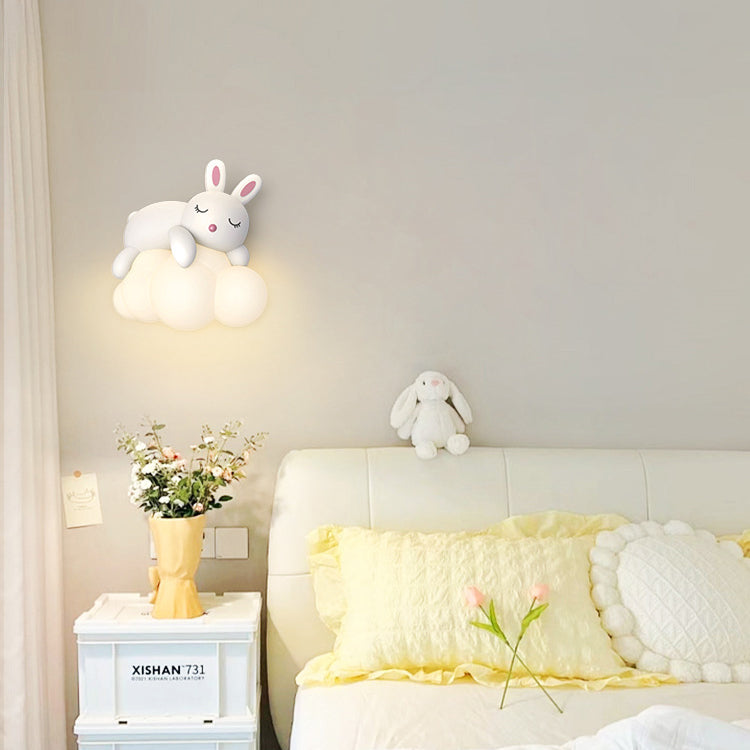 Nordic Kids Resin Bear Rabbit LED Sconce — Rabbit / Infinitely Dimmable / 110V-120V For US/CA