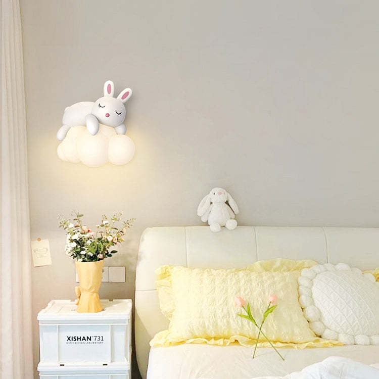 Nordic Kids Resin Bear Rabbit LED Sconce — Rabbit / Infinitely Dimmable / 110V-120V For US/CA