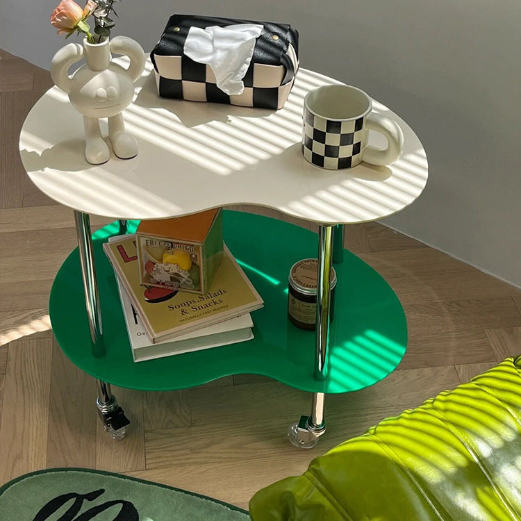 Nordic Cloud Acrylic Rolling Side Table 2-Tier
