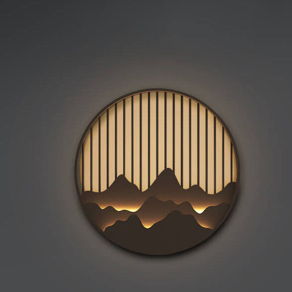 Chinese Modern Mountain Outdoor Wall Light — Warm Light (3000K) / 220V-240V For UK/AU