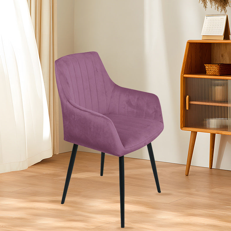 Minimalist Iron Velvet Dining Armchair